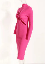 “TWIST & TURN” KNIT MIDI DRESS