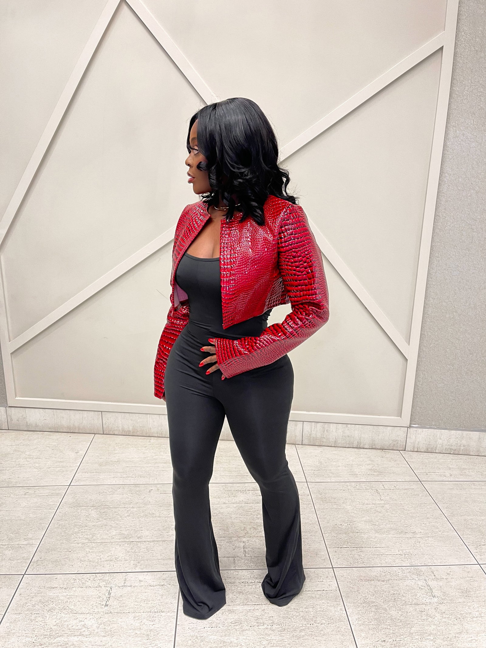 MYA” CROC CROP JACKET (S-XL) – jeneevalabel