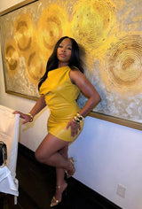 “LUXIE” FAUX LEATHER DRESS