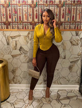 “SONYA” FAUX LEATHER TOP