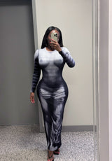 “KYIE” MAXI DRESS -BLACK/WHITE