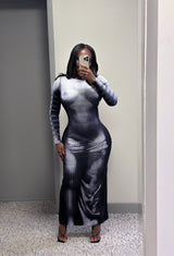 “KYIE” MAXI DRESS -BLACK/WHITE