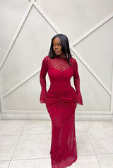 “LUNA” RUSHED MAXI DRESS (S-XL)