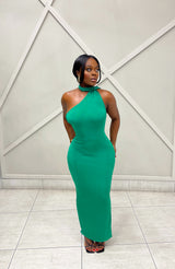 “SOLEA” SCULPT HALTER DRESS