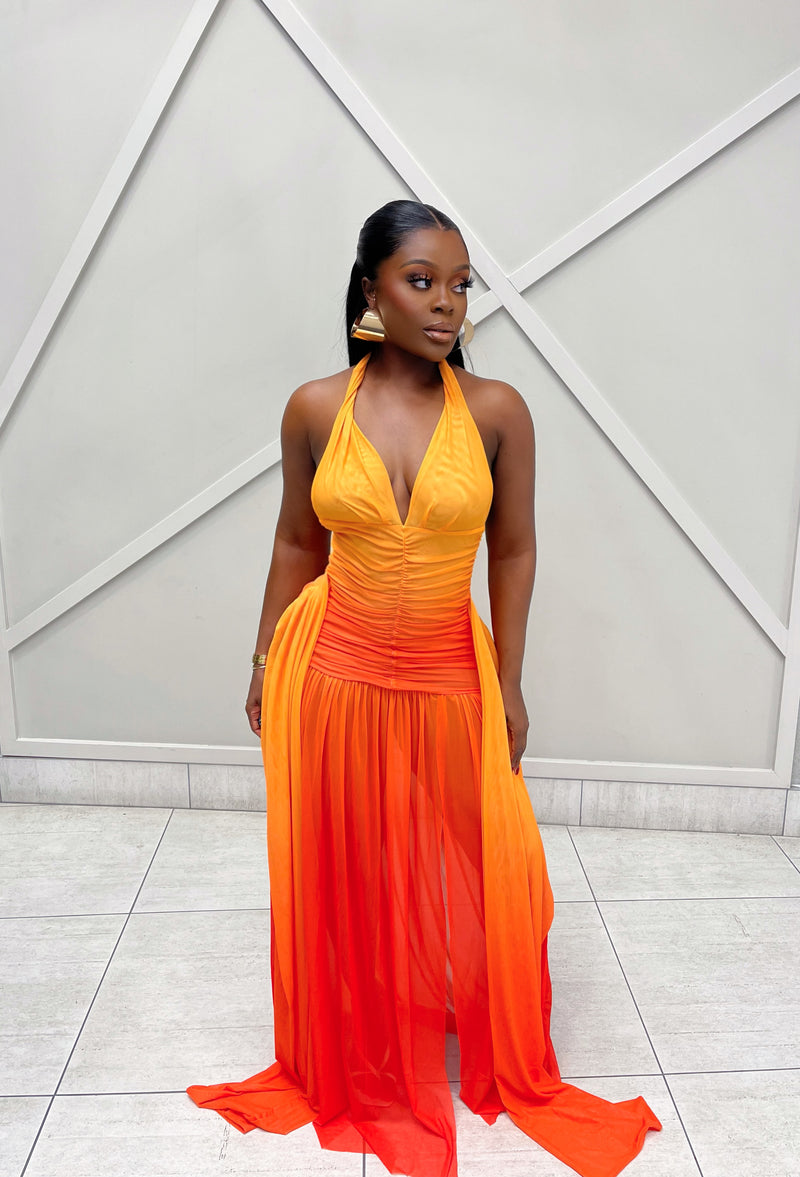 “NAOMI” RUSHED MAXI DRESS (XS-XL)