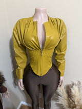 “SONYA” FAUX LEATHER TOP