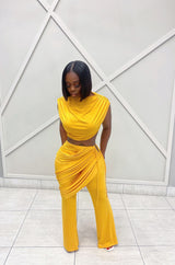 “CLARA” TWO PIECES SET -YELLOW