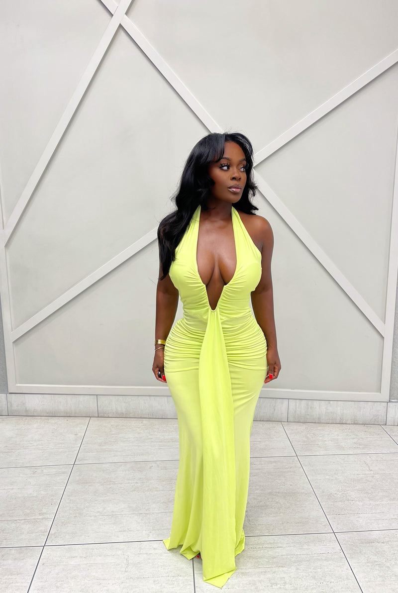 “ALANI” MAXI DRESS - LIME GREEN