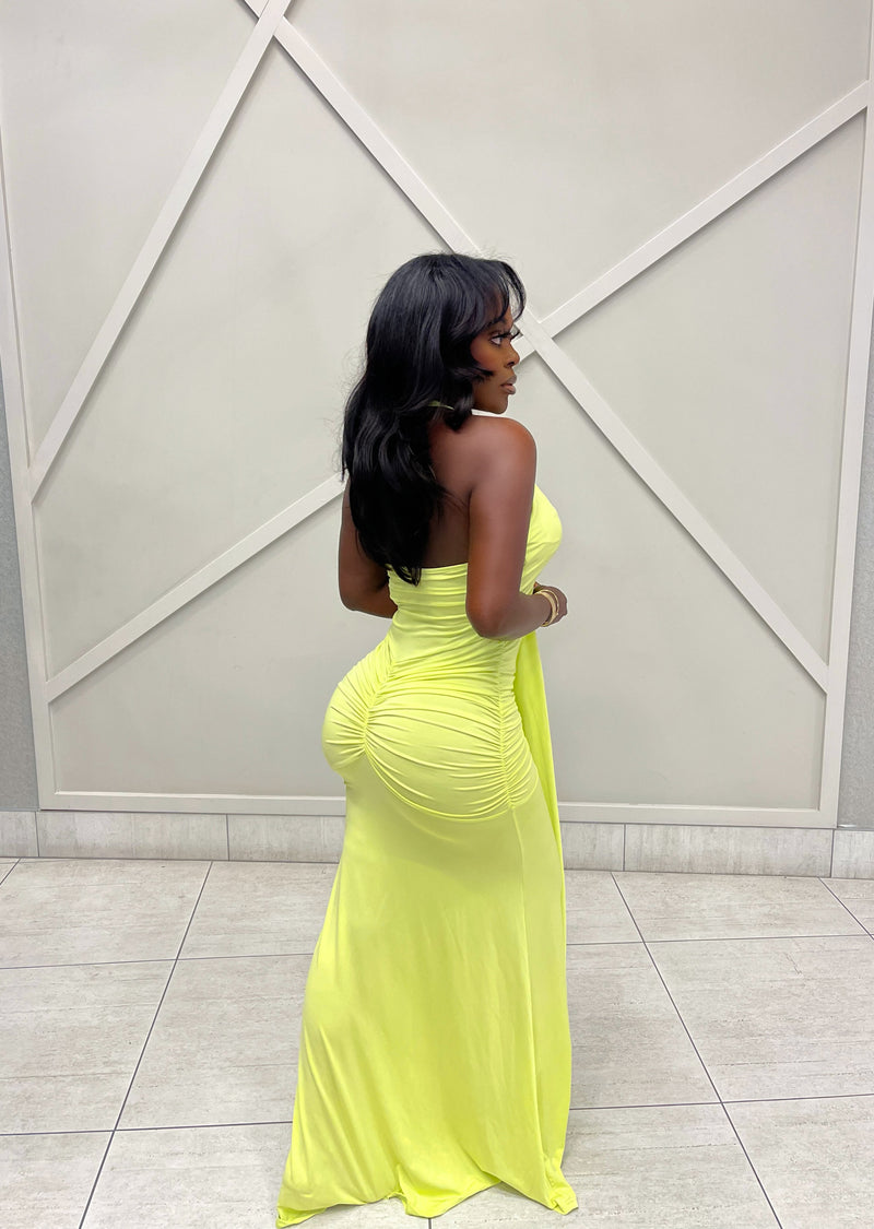 “ALANI” MAXI DRESS - LIME GREEN