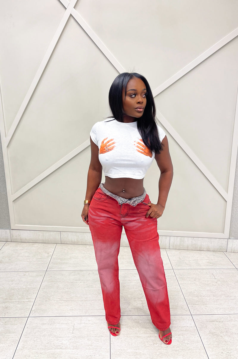 “FIRE FADE” DENIM PANTS