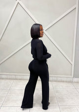 “ELARA” DRAPE TWO PIECES-BLACK