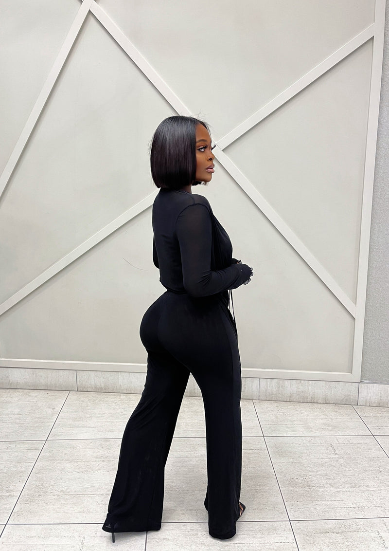 “ELARA” DRAPE TWO PIECES-BLACK