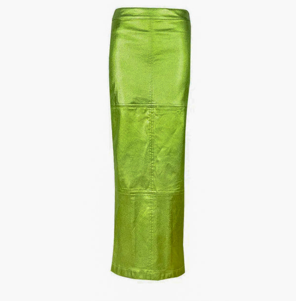 “GREEN ENVY” METALLIC SKIRT (S-XL)