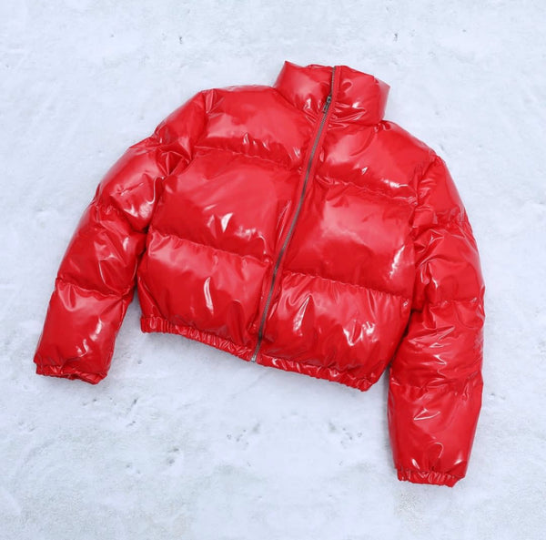 Bubble Puff Jacket- Cherry Red