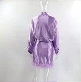 “LAVENDER” SATIN SKIRT SET
