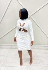 “TWIST & TURN” KNIT MIDI DRESS