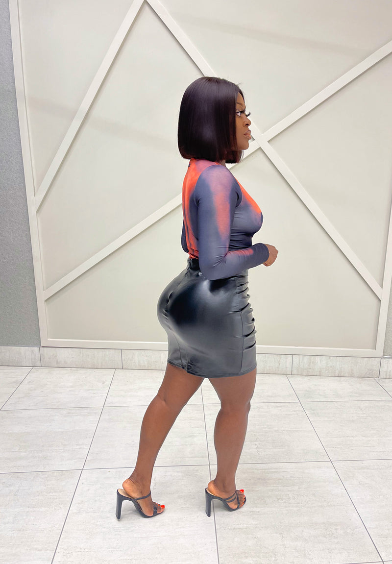 “SEZA” LEATHER SKIRT