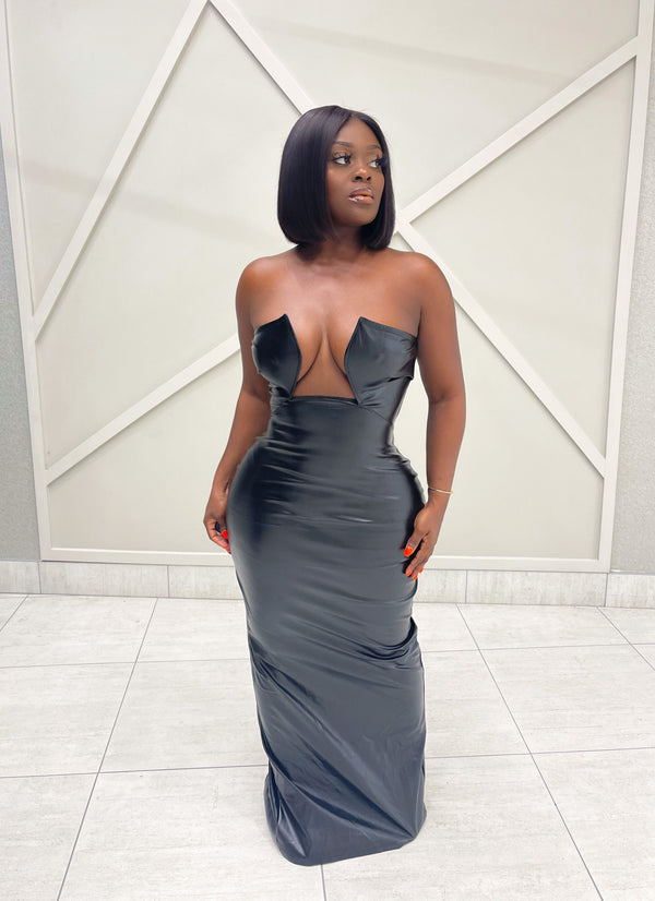 “KHLOE” LEATHER DRESS