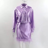 “LAVENDER” SATIN SKIRT SET