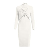 “TWIST & TURN” KNIT MIDI DRESS