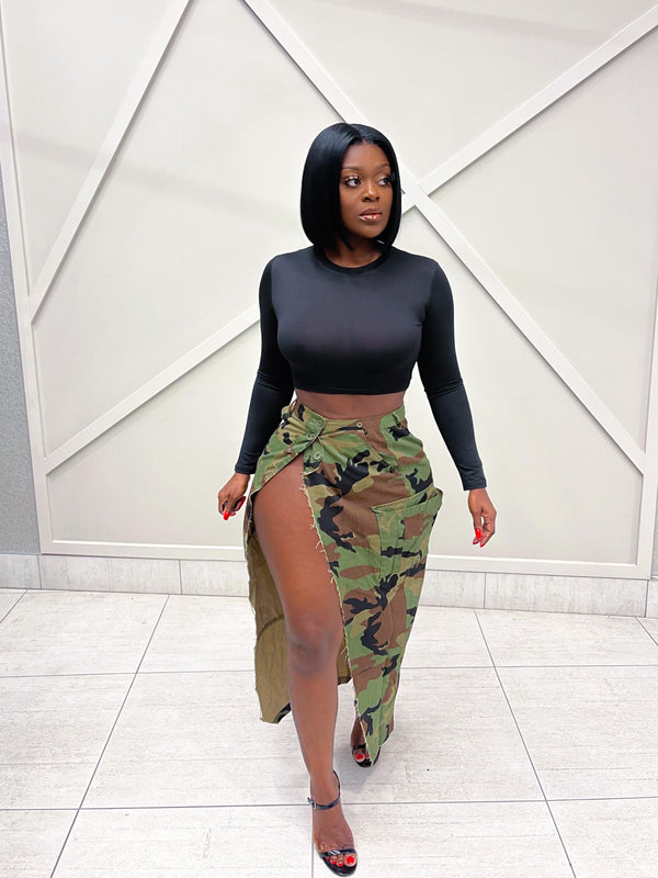 “CAMO SPLIT DECISION” SKIRT(S-XL)