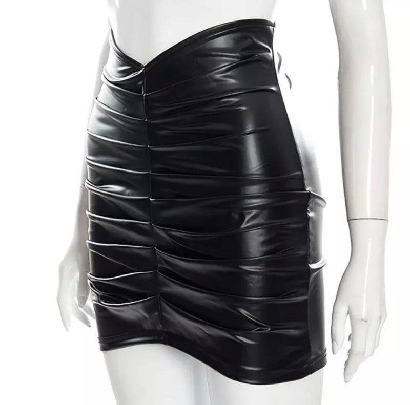 “SEZA” LEATHER SKIRT