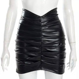 “SEZA” LEATHER SKIRT
