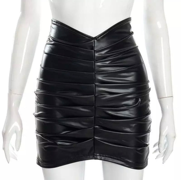 “SEZA” LEATHER SKIRT