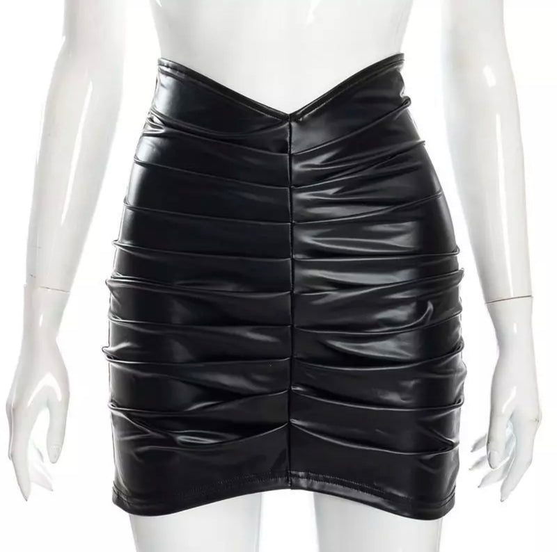“SEZA” LEATHER SKIRT