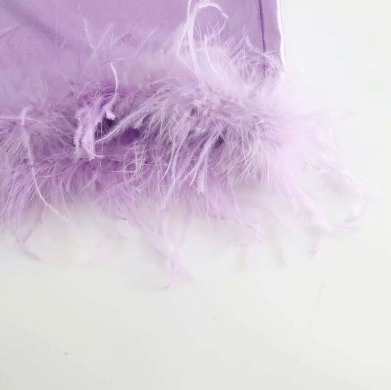 “LAVENDER” SATIN SKIRT SET