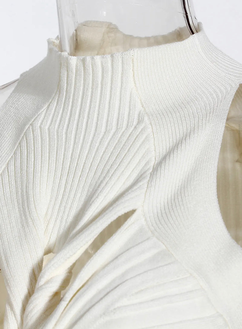 “TWIST & TURN” KNIT MIDI DRESS